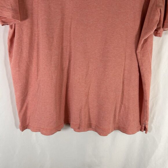 Tommy Bahama Polo Men's Large Orange Striped Short Sleeve 100% Cotton - Picture 3 of 7